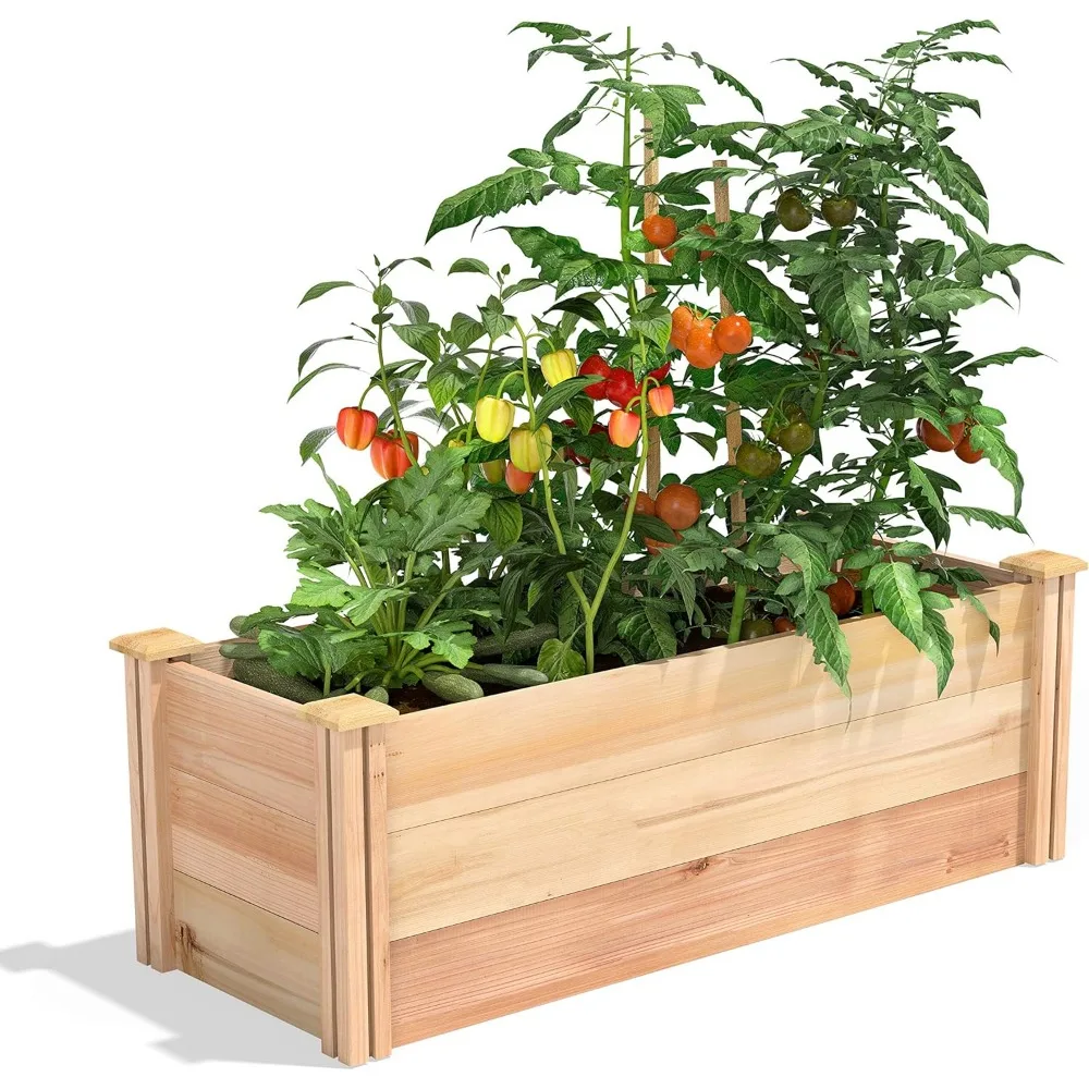 

Premium Cedar Raised Garden Bed, 16" x 48" x 16.5" - Made in USA with North American Cedar