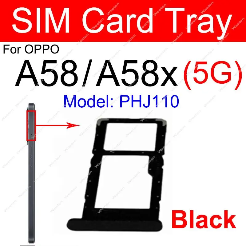 SIM Card Tray For OPPO A56 A56s A57 A58 A58x 4G 5G Dual SIM Card Socket   Card Slot Reader Holder Replacement