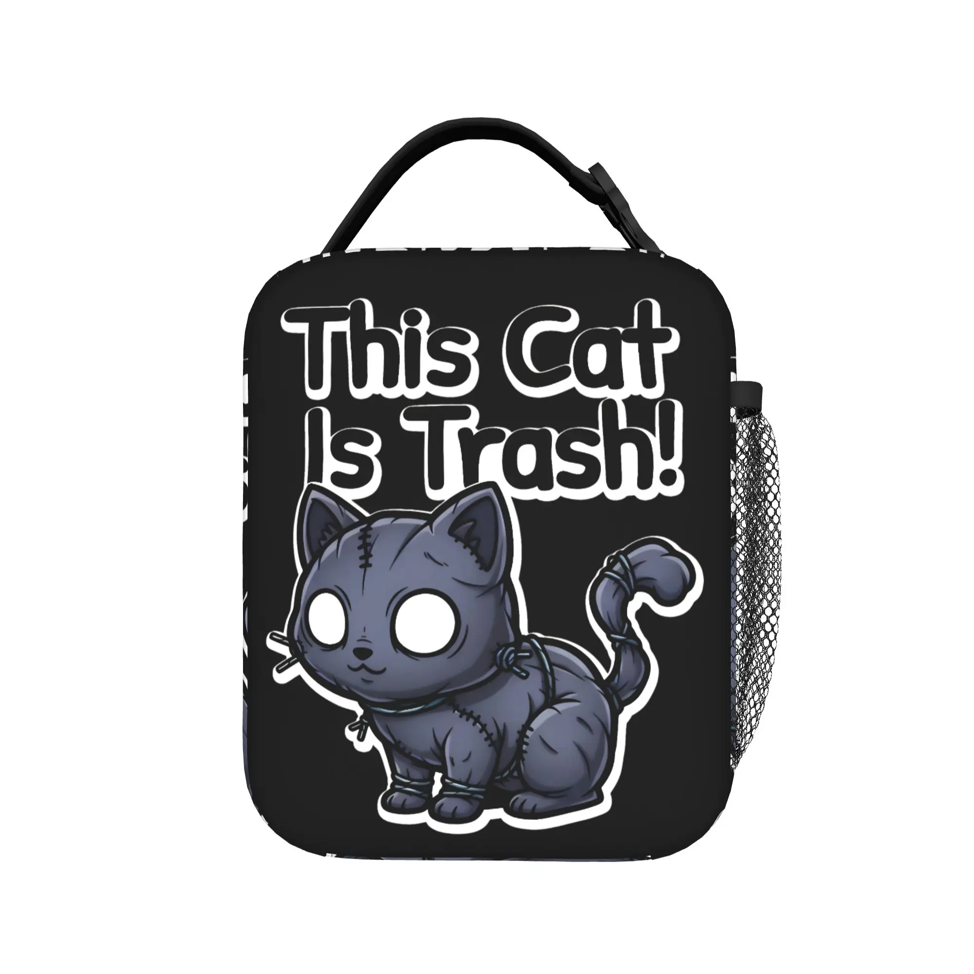 This Cat Is Trash! Mewgenics Insulated Lunch Bags Large  Meal Container Thermal Bag Tote Lunch Box Beach  Outdoor Food Handbags