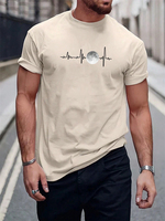 Simple Moon Graphic T Shirts For Men Fashion Summer Short Sleeve 3D Printed T-shirts Casual Streetwear Oversized T-shirts Tops