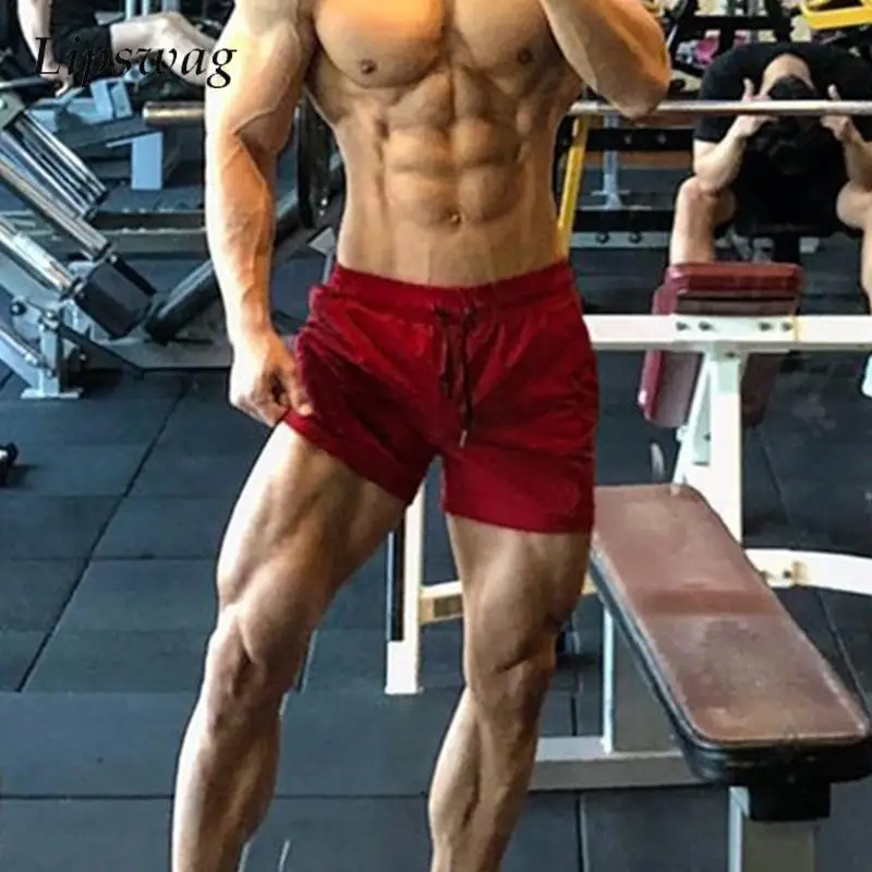 

Эластичные облегающие мужские шорты для тренировки мышц, весна-лето, спортивные шорты для фитнеса на открытом воздухе, повседневные шорты, мужские однотонные шорты