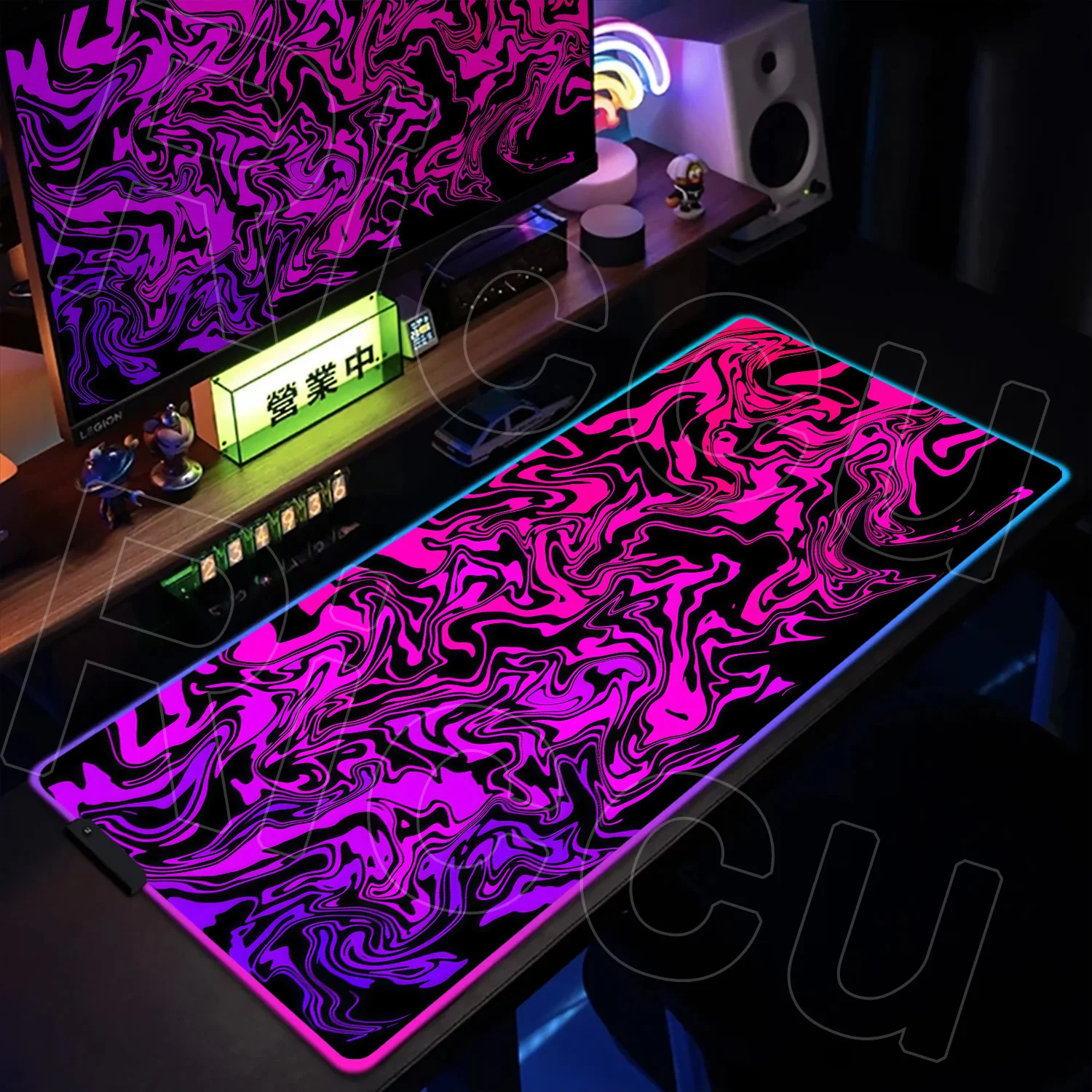 XXL black White Strata Liquid fluid 500X1000mm RGB Mouse Pad Computer Laptop Anime Keyboard Large Mousepad LED expand Desk Mat