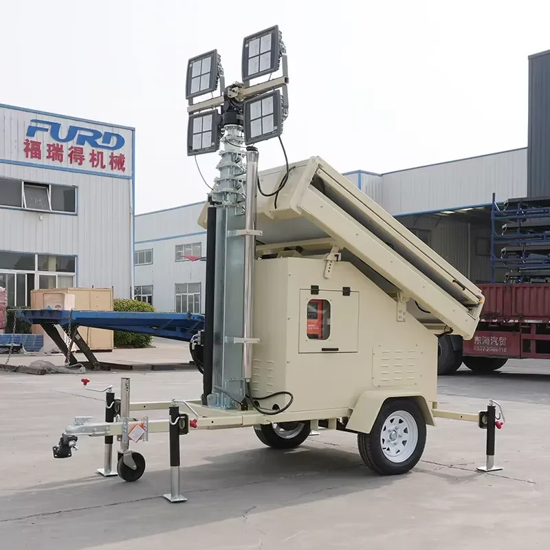 Hot Selling Road/Outdoor/Hotel Solar Light Tower with 4pcs Solar Plate