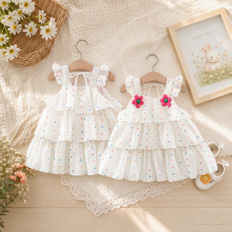 White Baby Girls Dresses Sleeveless Thin Breathable Children Clothes Summer Flowers Casual Toddler Kids Costume 0 to 3 Years Old