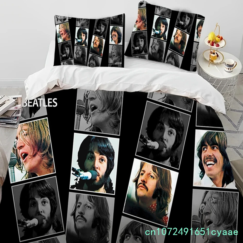 3D B-Beatles Rock Stand Star Bedding Set Boys Girls Twin Queen Size Duvet Cover Pillowcase Bed Kid Adult Home Textileextile