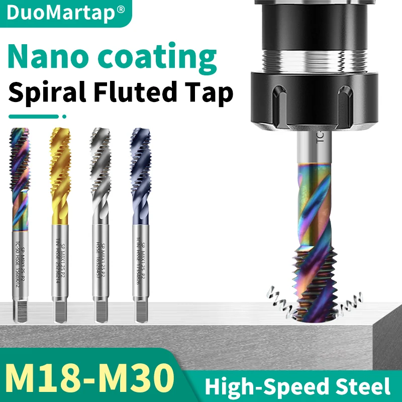 

Спиральный метчик Duo Martap CNC HSSE для нарезания резьбы M18-M30, 1 шт.