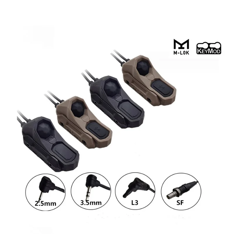 

Tactical M600/M300 Flashlight PEQ Laser Button AXON Remote Dual Function Pressure Switch SF/2.5/Crane Plug MLOK