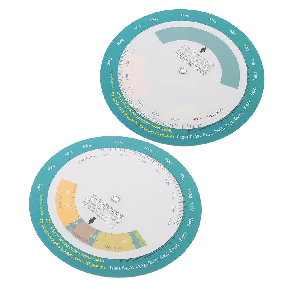 

2Pcs Health Measurement Bmi Wheel Bmi Index Chart Wall Mounted Body Weight Tracking Tool Diet Calculator Diet Management Tool