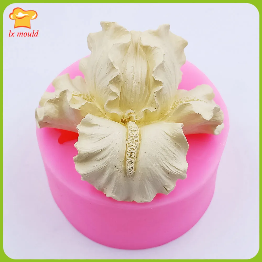 3D Iris Flower Silicone Candle Mould Chocolate Icing Baking Fondant Cake Decorating Mold Soap