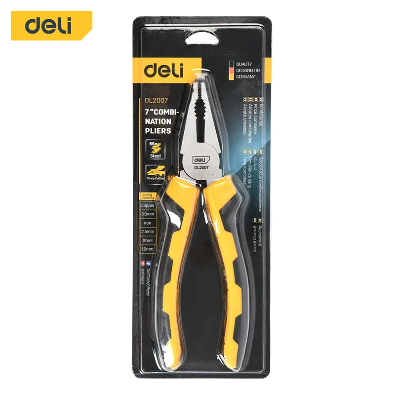 Deli 6 In 7 In 8 In Combination Pliers Cr-V Sharp Cutting Multifunctional Hardware Tools Electrician Universal Wire Cutters