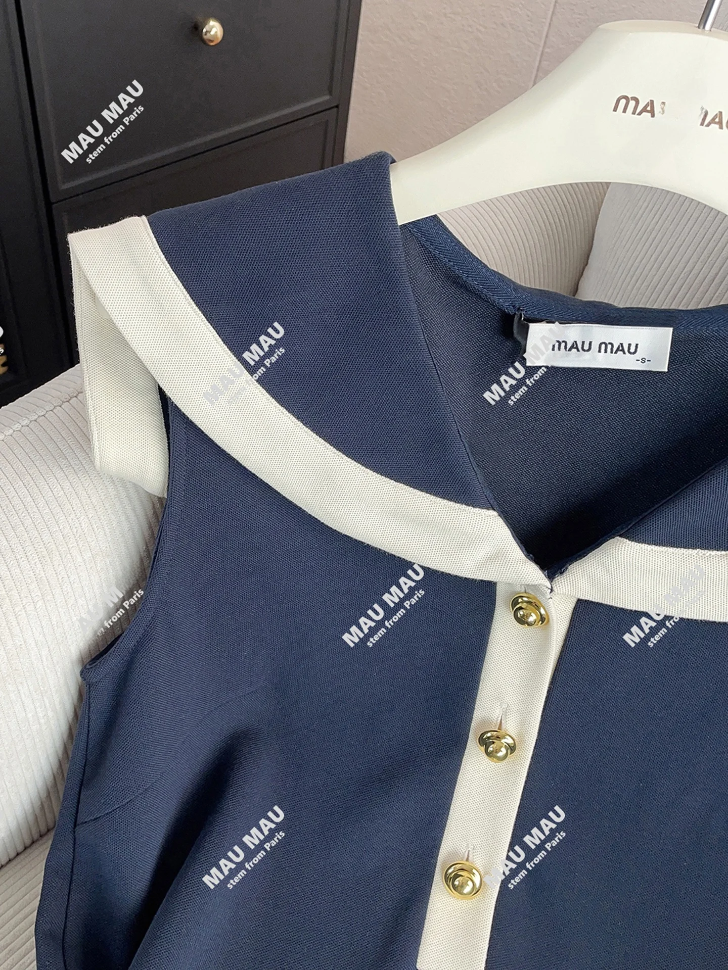 فستان صيفي جديد راقي بياقة بحرية بدون أكمام، فستان بأسلوب جامعي للنساء، أزياء عصرية بسيطة بخصر مرتفع