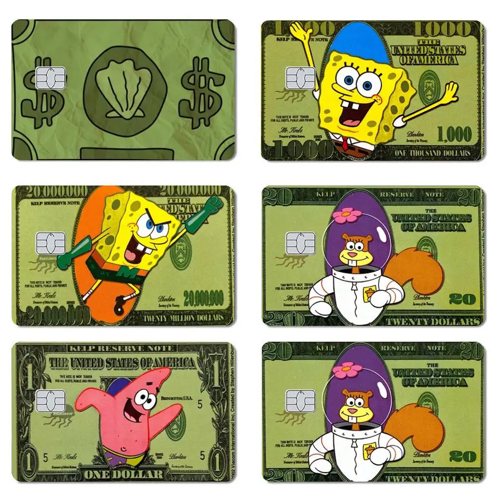 Spongebob Lizenzierter Holographischer Laser-Debit-Kreditkarten-Aufkleber, Nicht Verblassende Folie