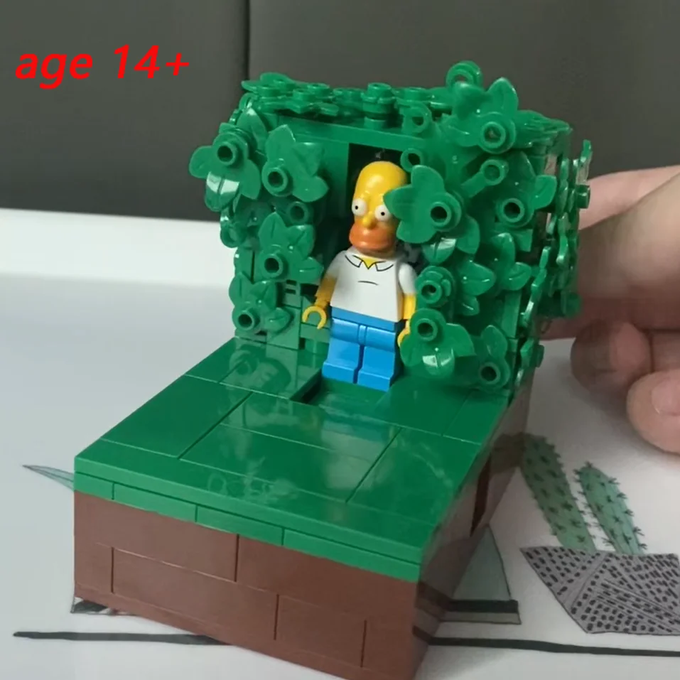 2025 bloques de construcción MOC Homer respaldo en los arbustos tecnología ladrillos cumpleaños Navidad vacaciones regalos DIY juguetes para adultos