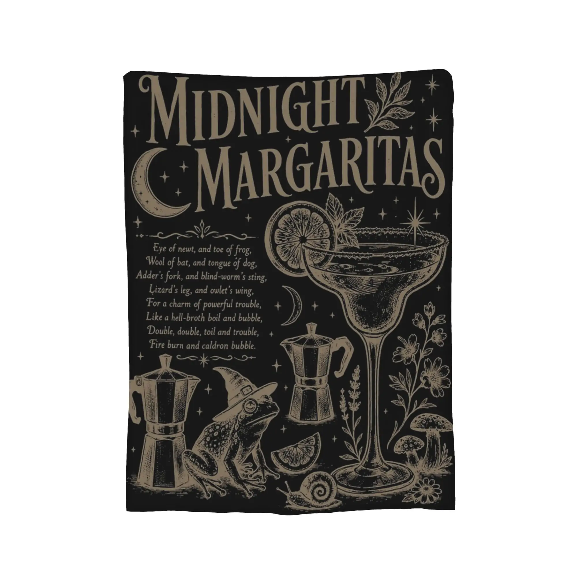 Midnight Margaritas, Witchy Tequila, Halloween Spooky Drinking Blankets Practical Magic  Plush Throw Blankets for Home Decor