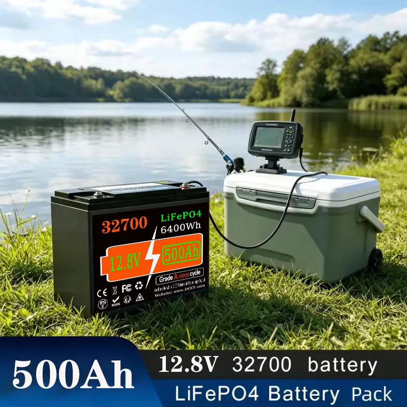 Large capacity 12.8V LiFePO4 500AH  Lithium Battery Built-In 200A BMS 10000+ Cycle For Solar RV Marine Energy