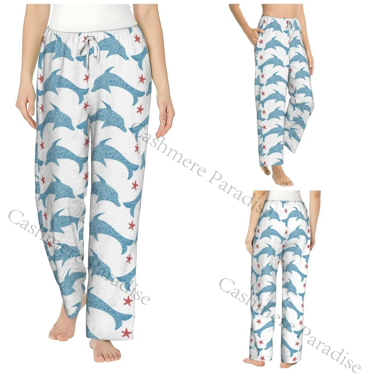 

Dolphin Flannel Pajama Pants for Women Soft Warm Sleep Pants with Elastic Waistband