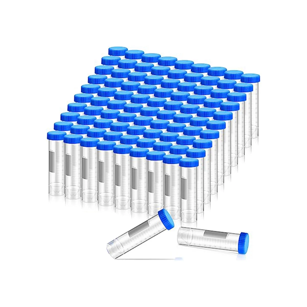 

100 Count 50Ml Centrifuge Tubes with Screw Caps Test Tubes Lids Polypropylene Laboratory Tubes,for Science Experiments