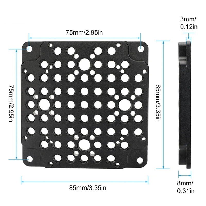 Plaque multifonction, plaque à fromage pour plaque VESA Standard 75mm pour caméra, support VESA