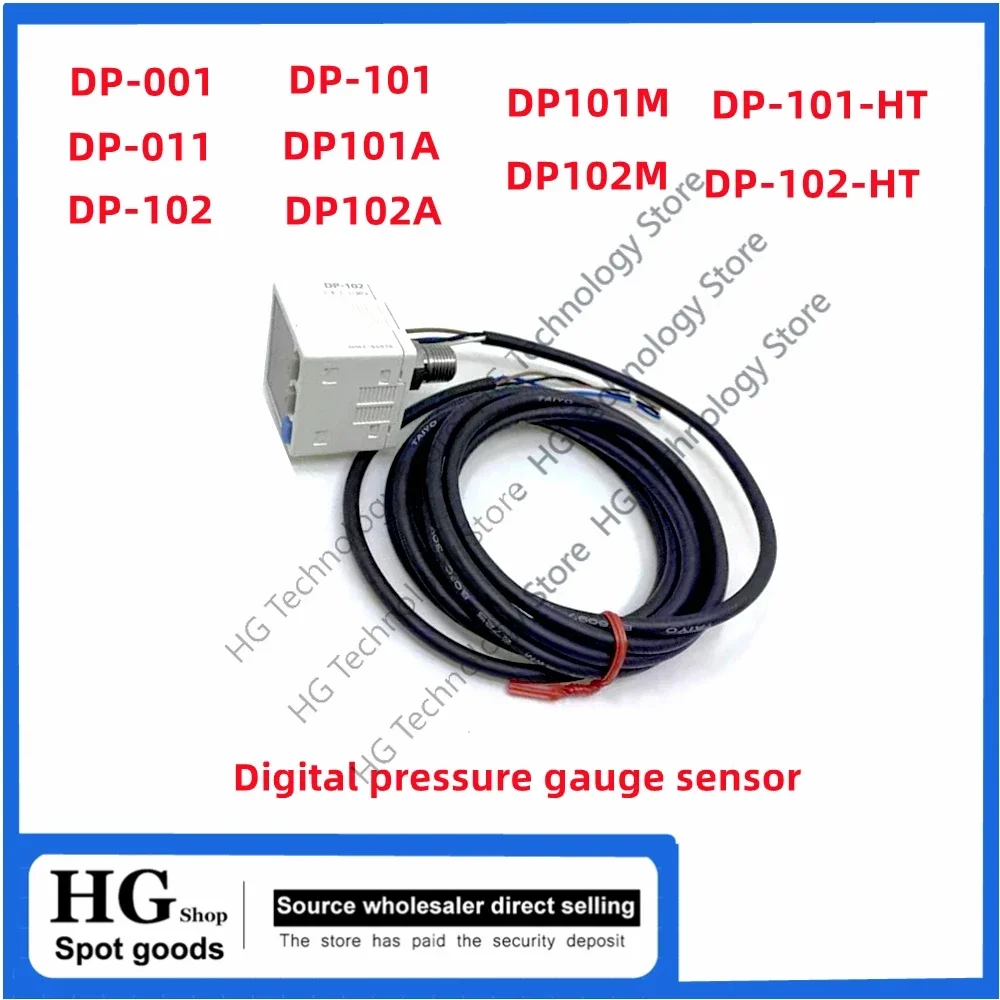 Original new  DP-001 DP-101  DP-102 DP-011  102A DP101M 102M DP-101-HT DP-102HT Digital Vacuum Negative Pressure Sensor