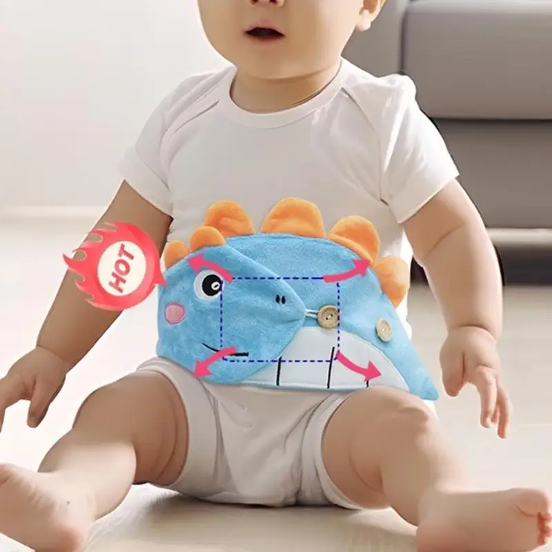 

M89C Reusable Belly Band Kid Belly Warmer Cartoon Dinosaur Pattern Heated Warmer Wrap