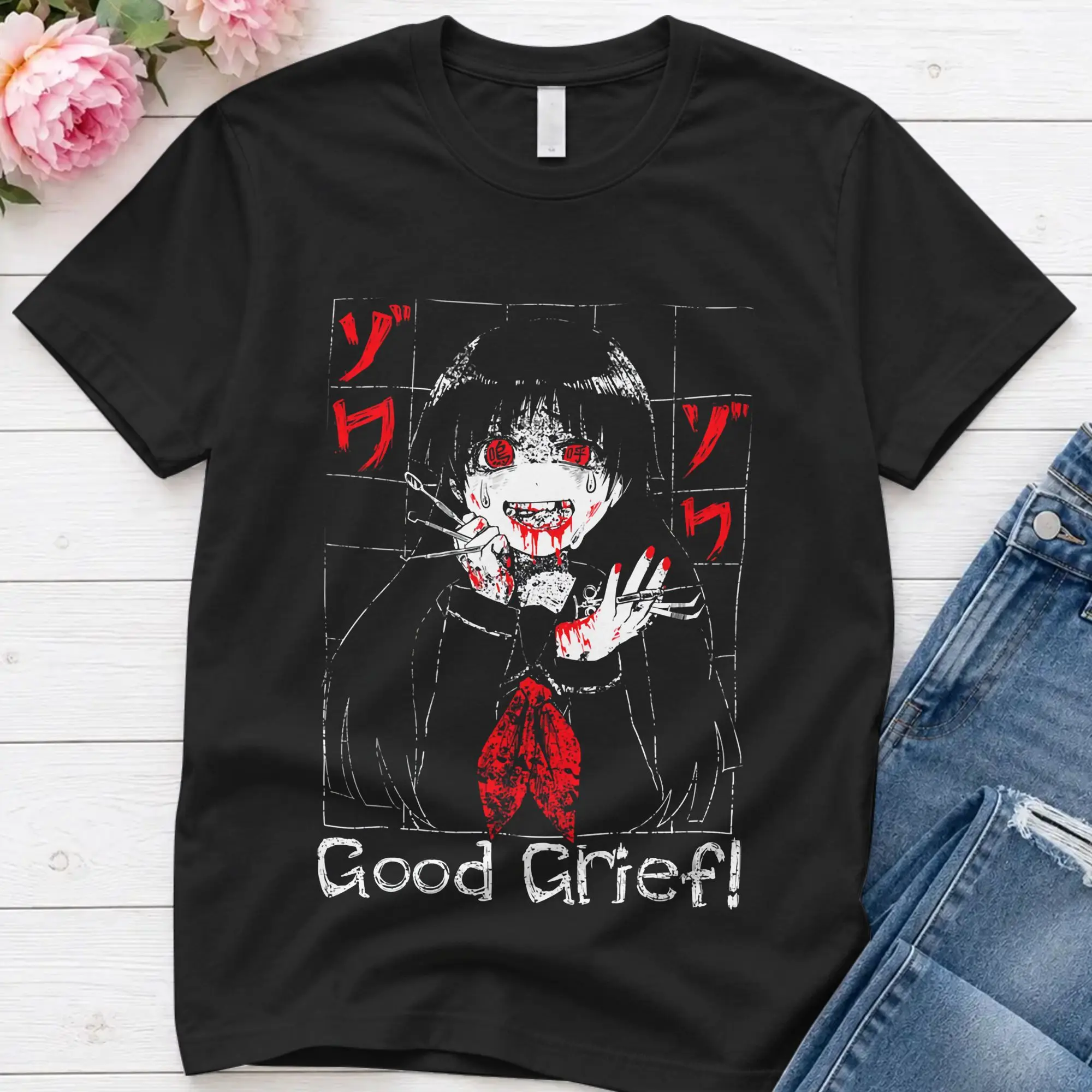 Teeth  T-Shirt for Men Touhou Project Fashion 100% Cotton Tee Shirt Crewneck Short Sleeve T Shirt Birthday Gift Clothing