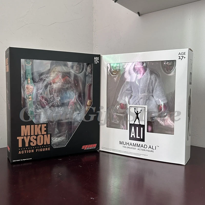18 سنتيمتر العاصفة علي عمل الشكل البلاستيكية جمع 3 رئيس الوجه العاصفة لعبة الملاكمة الملاكم بطل مايك تايسون تمثال الحلي نموذج اللعب
