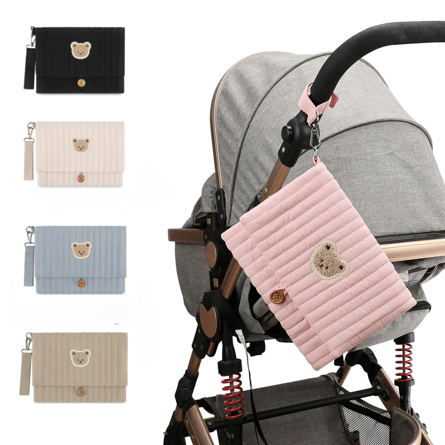 Nuove borse per riporre i pannolini Portatili e carini da appendere, multifunzionali, per l'imballaggio e l'organizzazione della borsa per i pannolini per i viaggi di mamma e del bambino