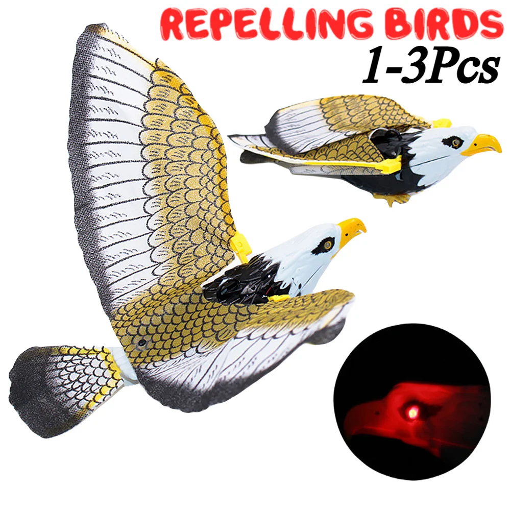 

1-3Pcs Bird Repellent Hanging Eagle Flying Owl Repellent Scarer Decoy Protection Repellent Pest Control Scarecrow Garden Decor