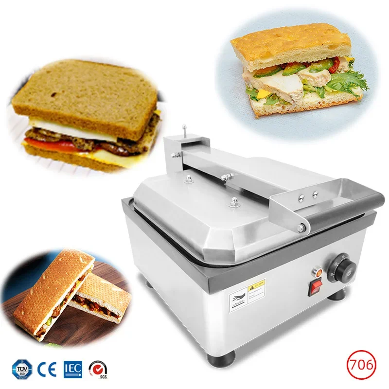 Commercial Toaster NP-706 Panini Toaster, Sandwich Maker, Electric 9-Slice Toaster with Drip Tray, Multifunctional Breakfast