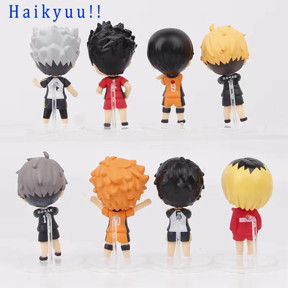 8 Pcs/Set Second Generation Haikyuu Volleyball Junior Figure Q Version 7.5cm Shoyo Hinata Sugawara Koushi Wholesale Dolls