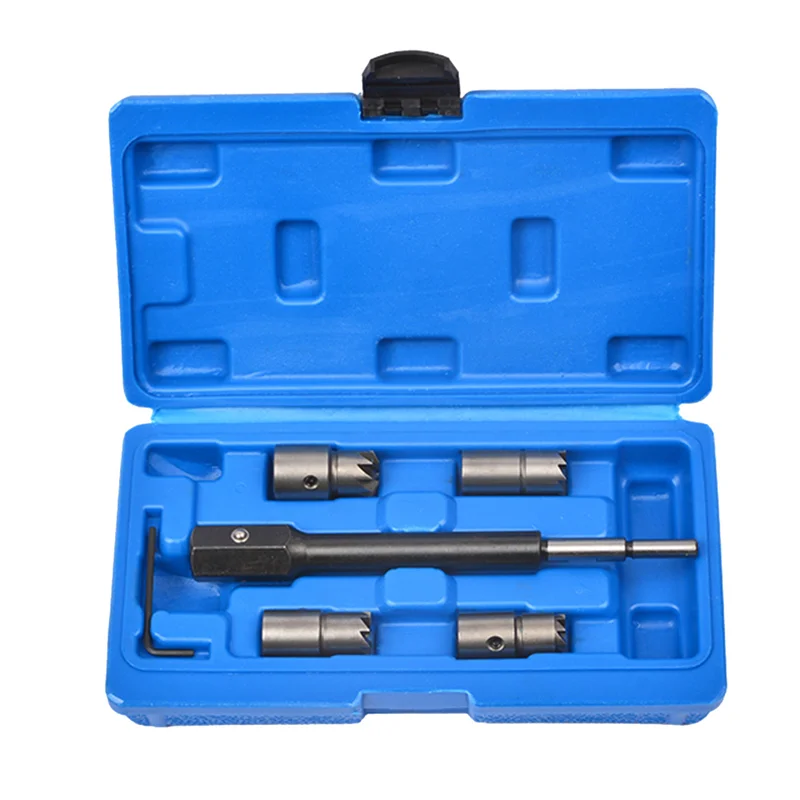 5 Piece Crude Oil Injector Seat Cutter Remover Removal Tool Kit for