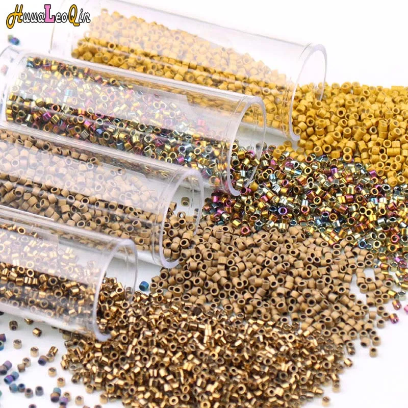 10g/Tube 1.3 * 1.6mm Ogólne japońskie metaliczne koraliki szklane 11/0 Luźne koraliki dystansowe do tworzenia biżuterii DIY Szycie