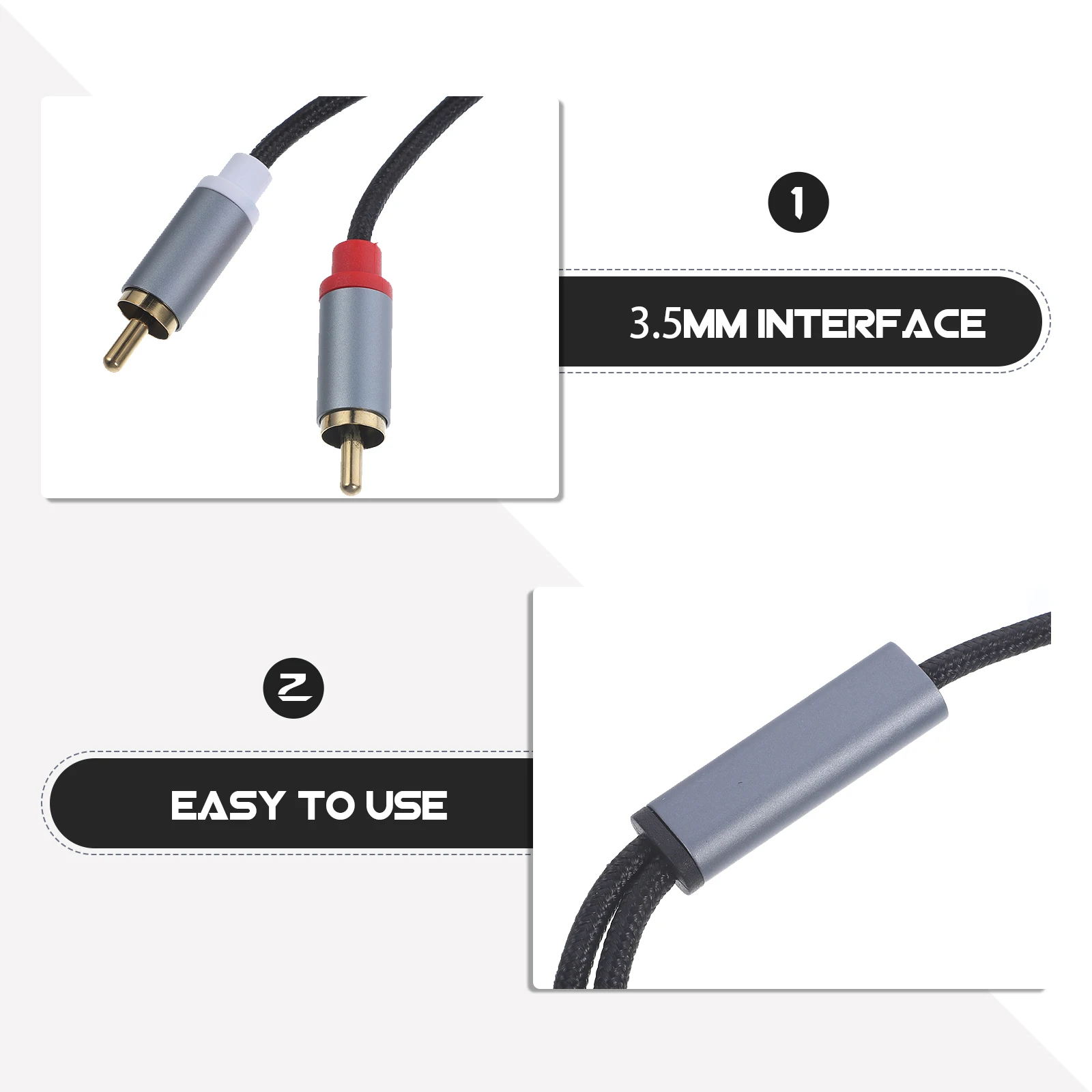 

2M Aux Cable Audio Cord For Smartphones Tablets Amplifiers Y Splitter 3.5Mm Auxiliary Cable Stereo Sound Vcr Extension