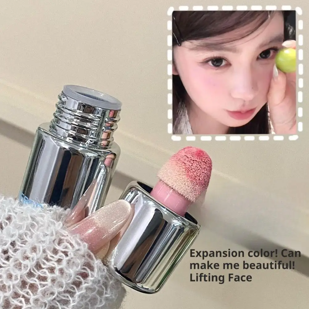 Matte Hydraterende Blusher Spons Hoofd Melk Roze Vloeibare Blush Stick Wang Make-up Natuurlijke Lip Contour Fleuren Rouge Markeerstift