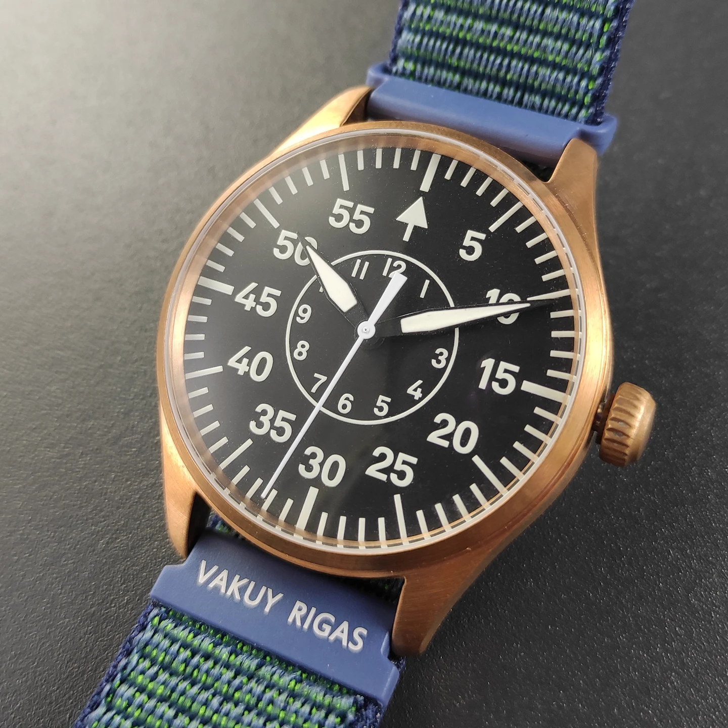 

Vakuy New 40MM Men Watches VH31 Movement Pilot's Watch Tin Bronze SLC1 Luminous Sapphire Waterproof 100M Vintage Wristwatch