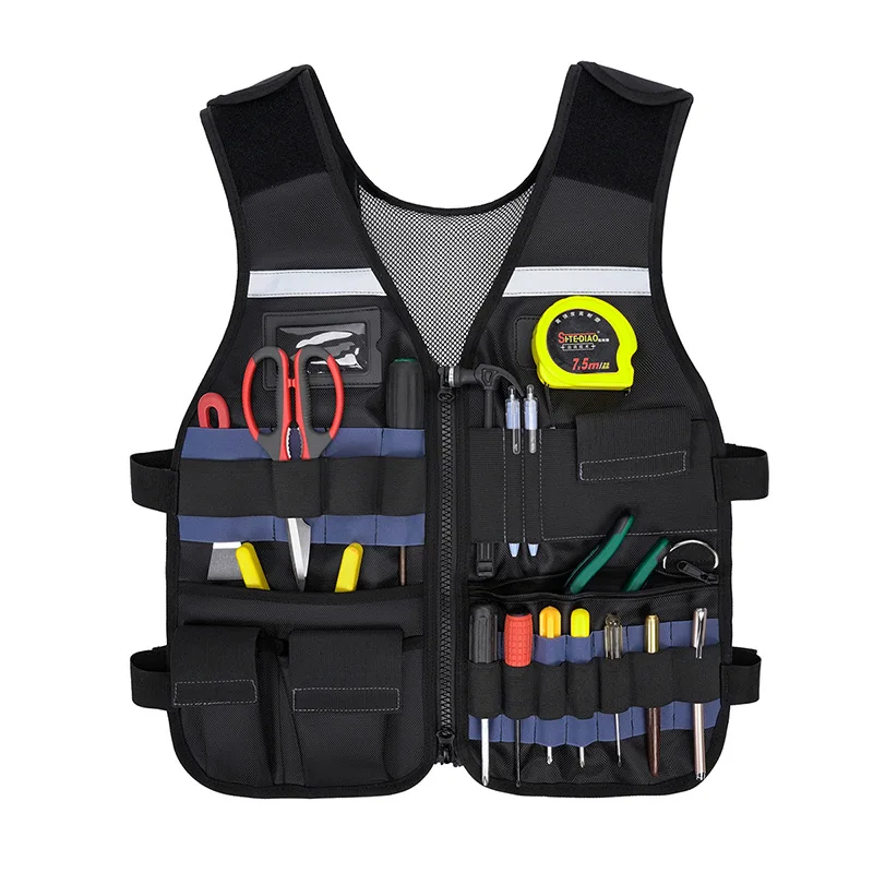 

Multifunctional Reflective Safety Work Tool Vest with Multiple Pockets Waterproof Workwear Customizable ODM Support