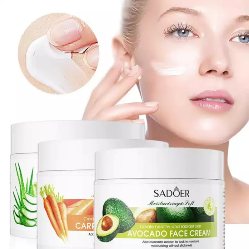 

Aloe Carrot Avocado Whitening Moisturizing Lotion Skin Care Acne Removal Night Anti Wrinkle Aging Face Cream 140g