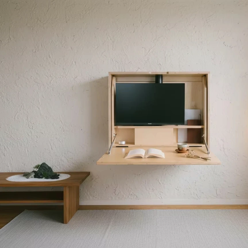 Office Fold Away Electric Standing Desk Wall Mounted Wooden Adjustable Height Space Saving Home Storage Small Apartment OEM