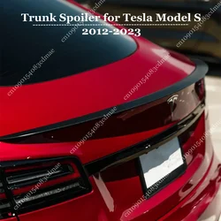 for Tesla Model S 2012-2023 High Quality ABS Material Rear Trunk Lid Boot Spoiler Splitter Body Kit Tuning UV Coat Gloss Black