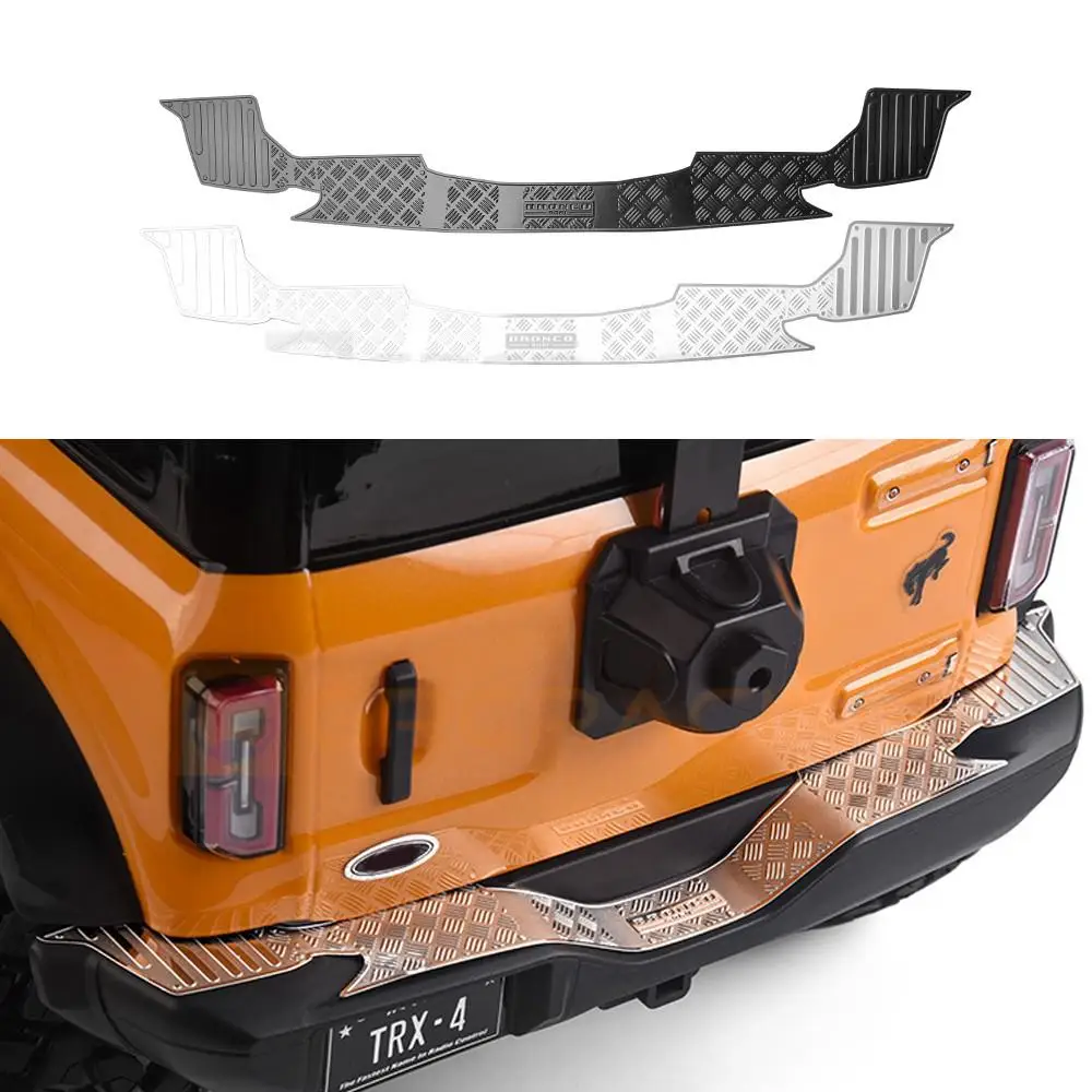 Rear Bumper Anti Slide Decorative Sheet/stainless Steel Car Shell Metal Protective Sheet For 1/10 Trax/as Trx-4 Bronco Trx4