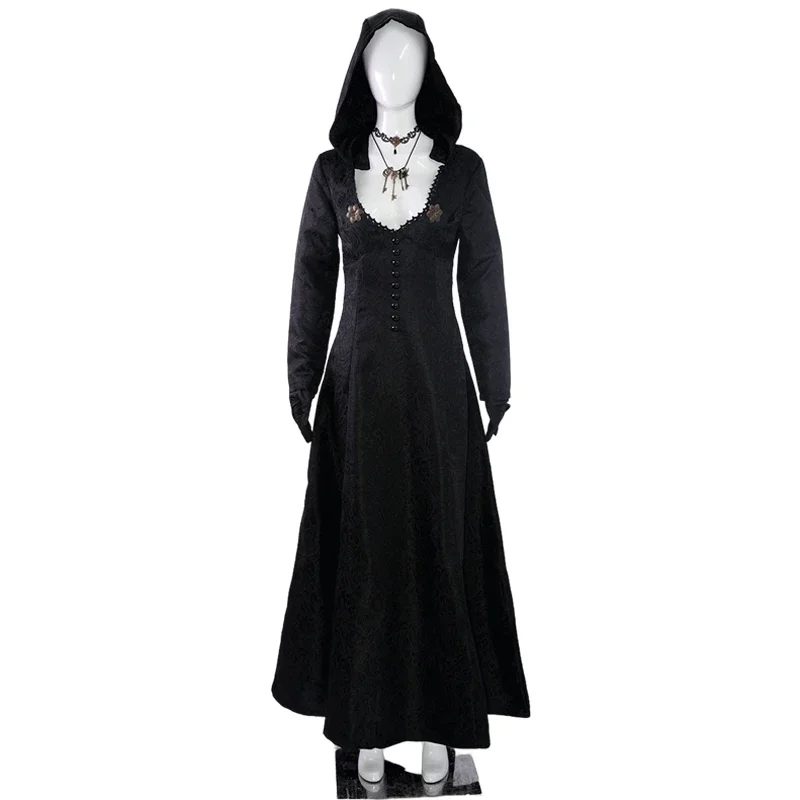 女性のための娘とベルギーのコスプレ衣装、女性のゲームの村、大人のヴァンパイアドレス、ハロウィーンの服