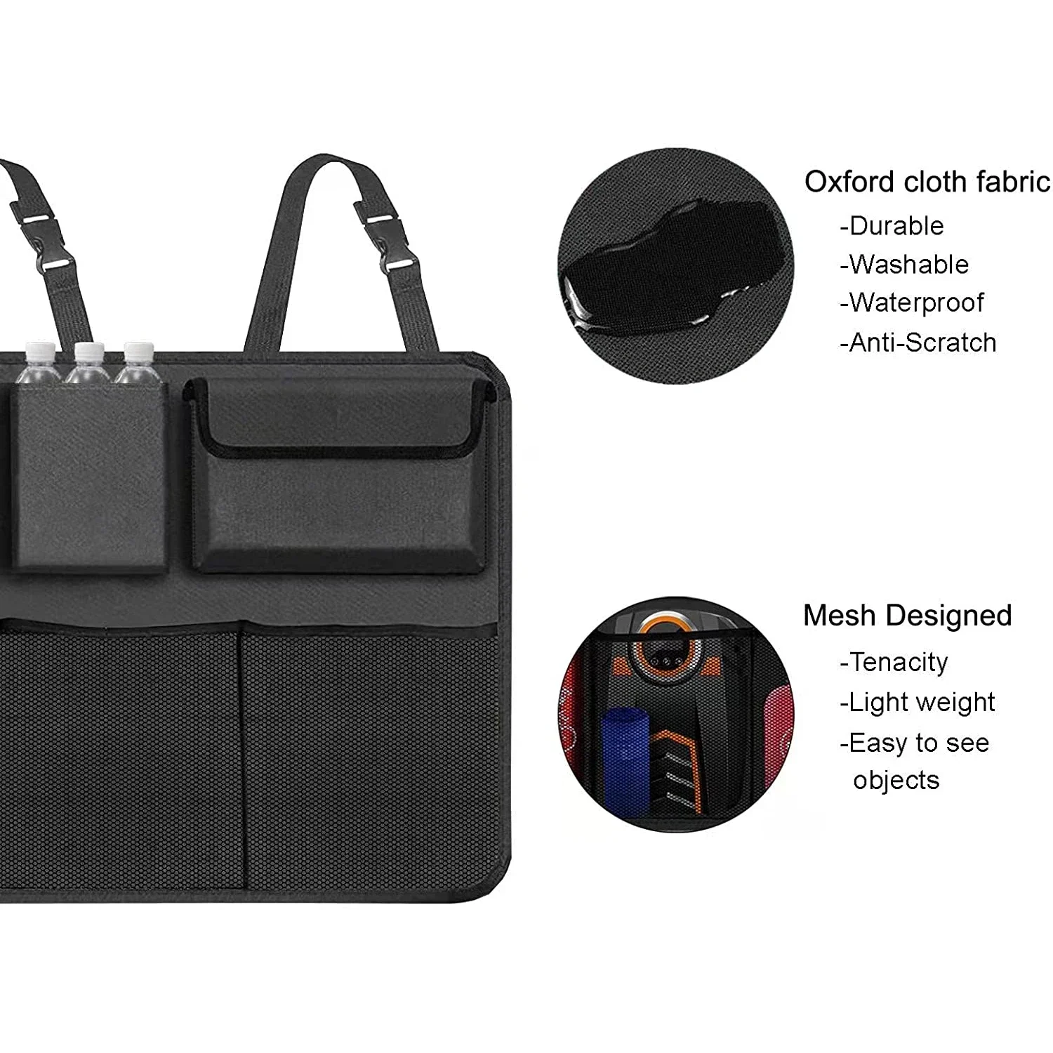 شبكة تخزين السيارة، شبكة جيب شبكية قابلة للتمدد، ملصق مرن سحري عالمي، شبكة خلفية، حقيبة مقعد، قفص جيب، منظم تلقائي #4