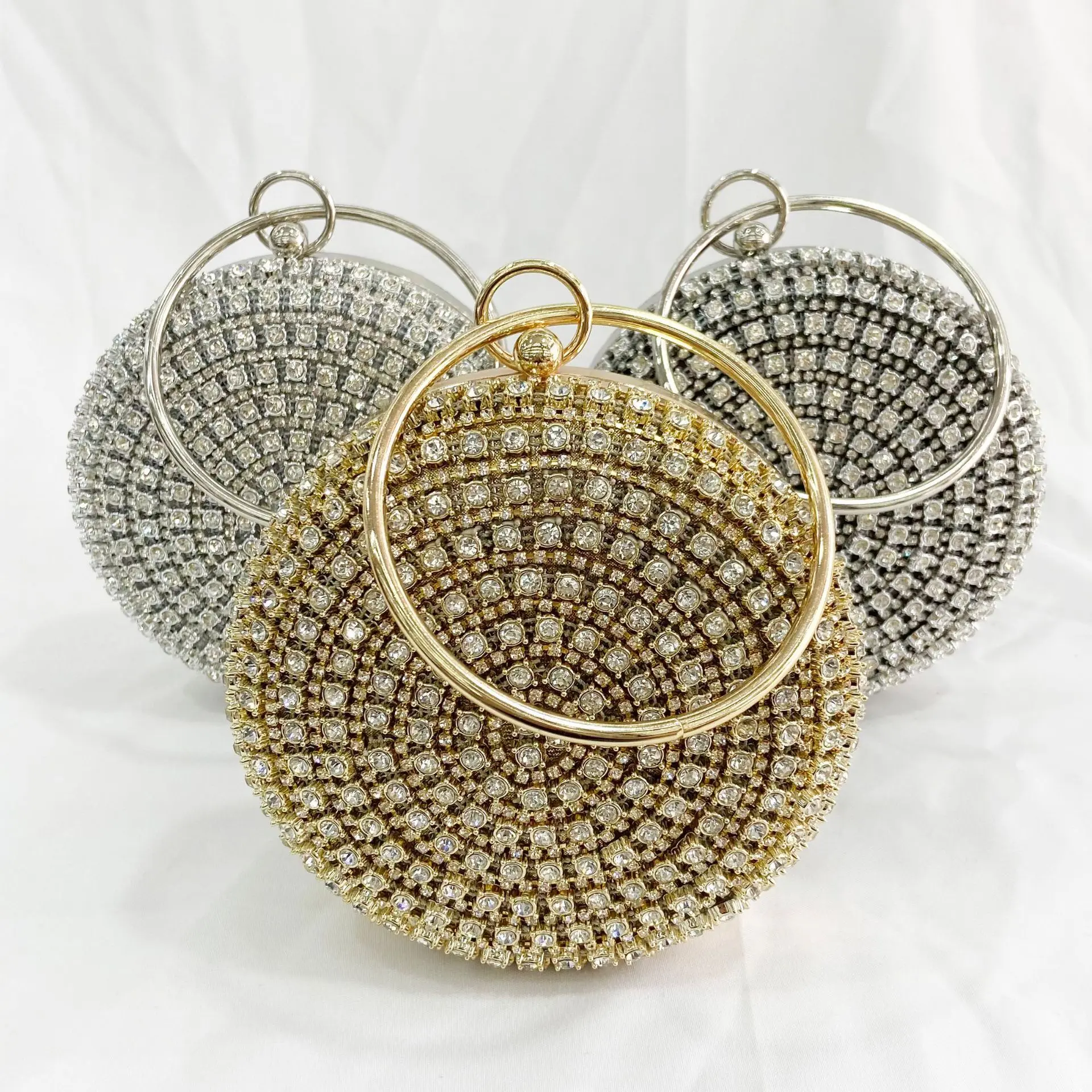 Lawaia Round Evening Bags for Women Formal Handmade Blingbling Delicate Simplicity Luxurious Bags Dress Purse Matching