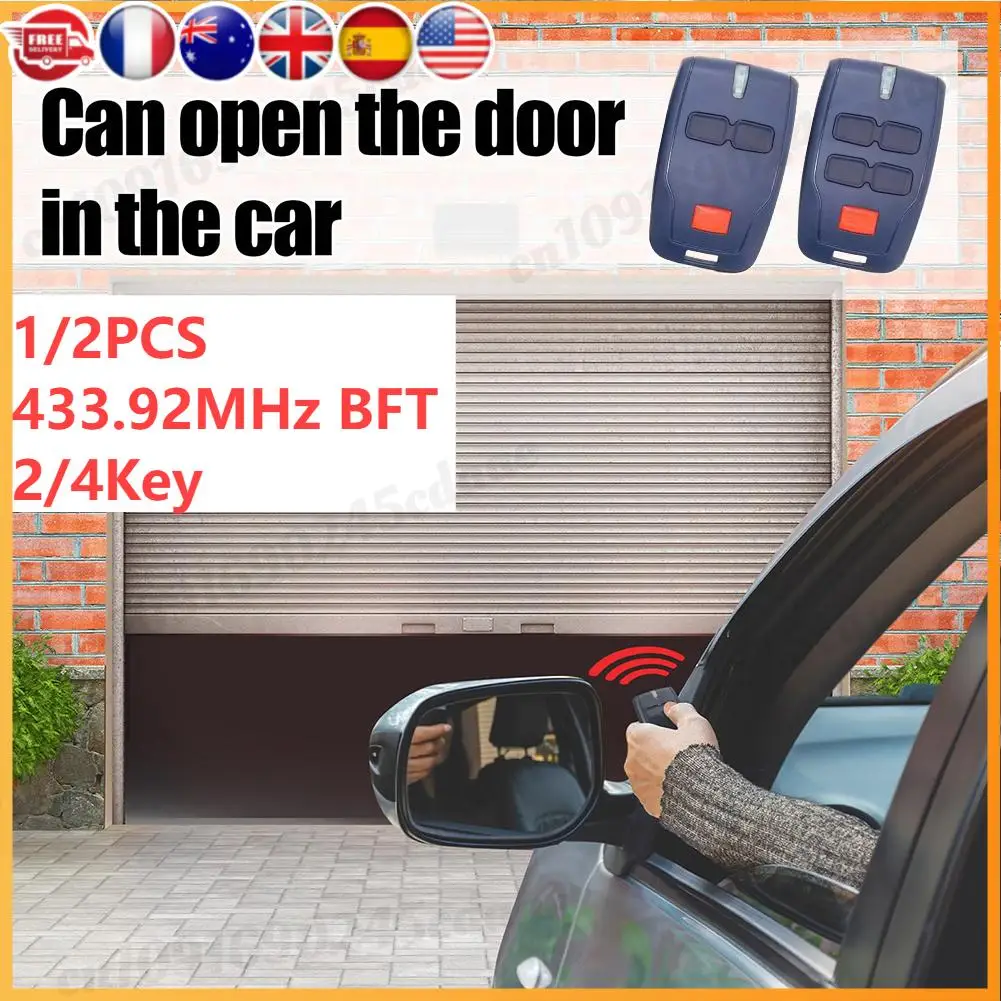 1/2 Buah Remote Control Kode Bergulir Aman 433.92MHz BFT Pembuka Pintu Garasi Otomatis Pencarian Mandiri Kode Bergulir Aman