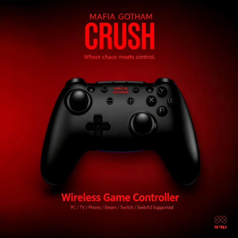 PB TAILS CRUSH  Gifts Game Handle Contactless Magnetic Induction TMR Rocker E-sports Handle Low Delay 1000HZ High Rate Of Return