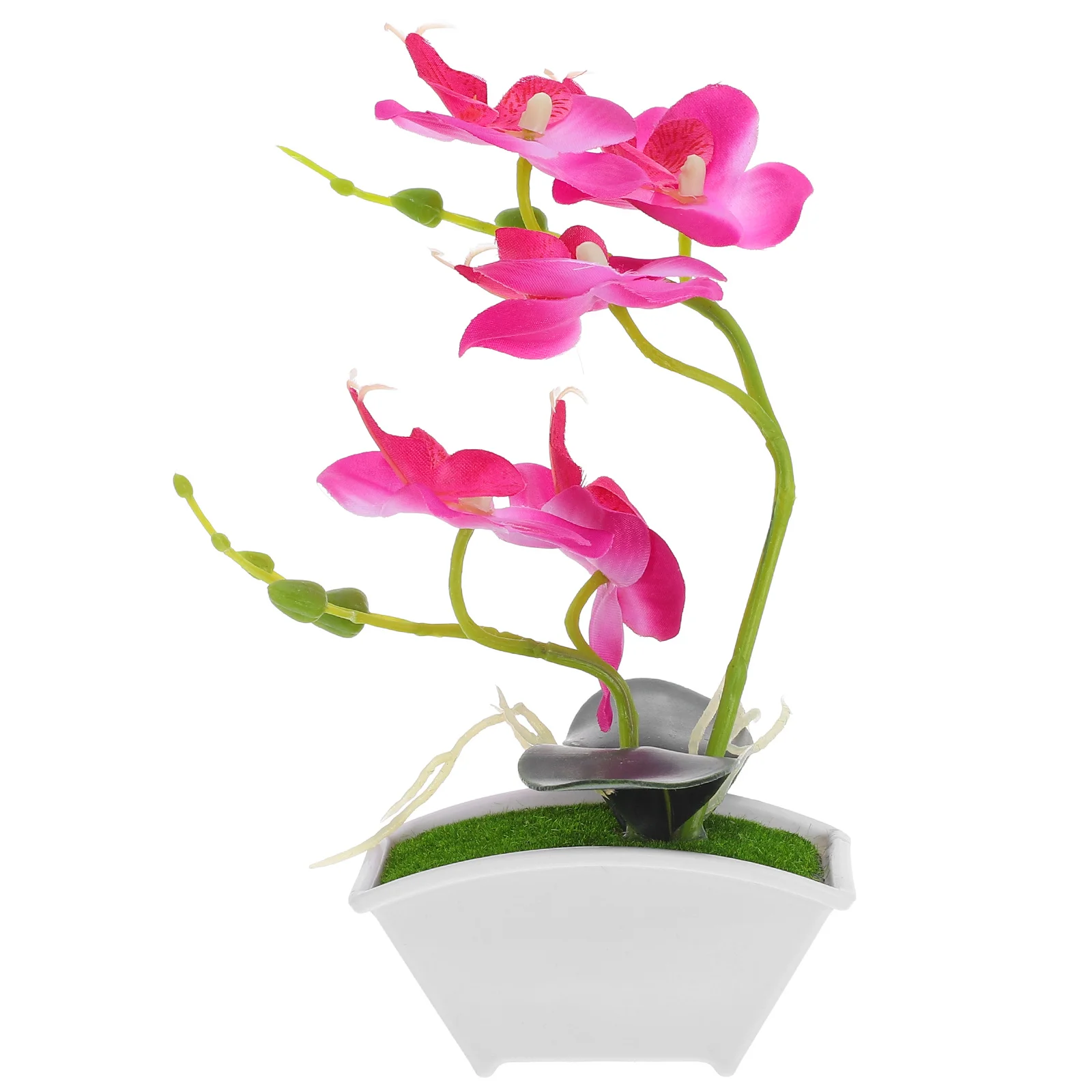 

Artificial Phalaenopsis Fake Orchid Decor Mini Potted Plant For Home Spring Decorations Table Centerpiece Kitchen Bathroom Faux