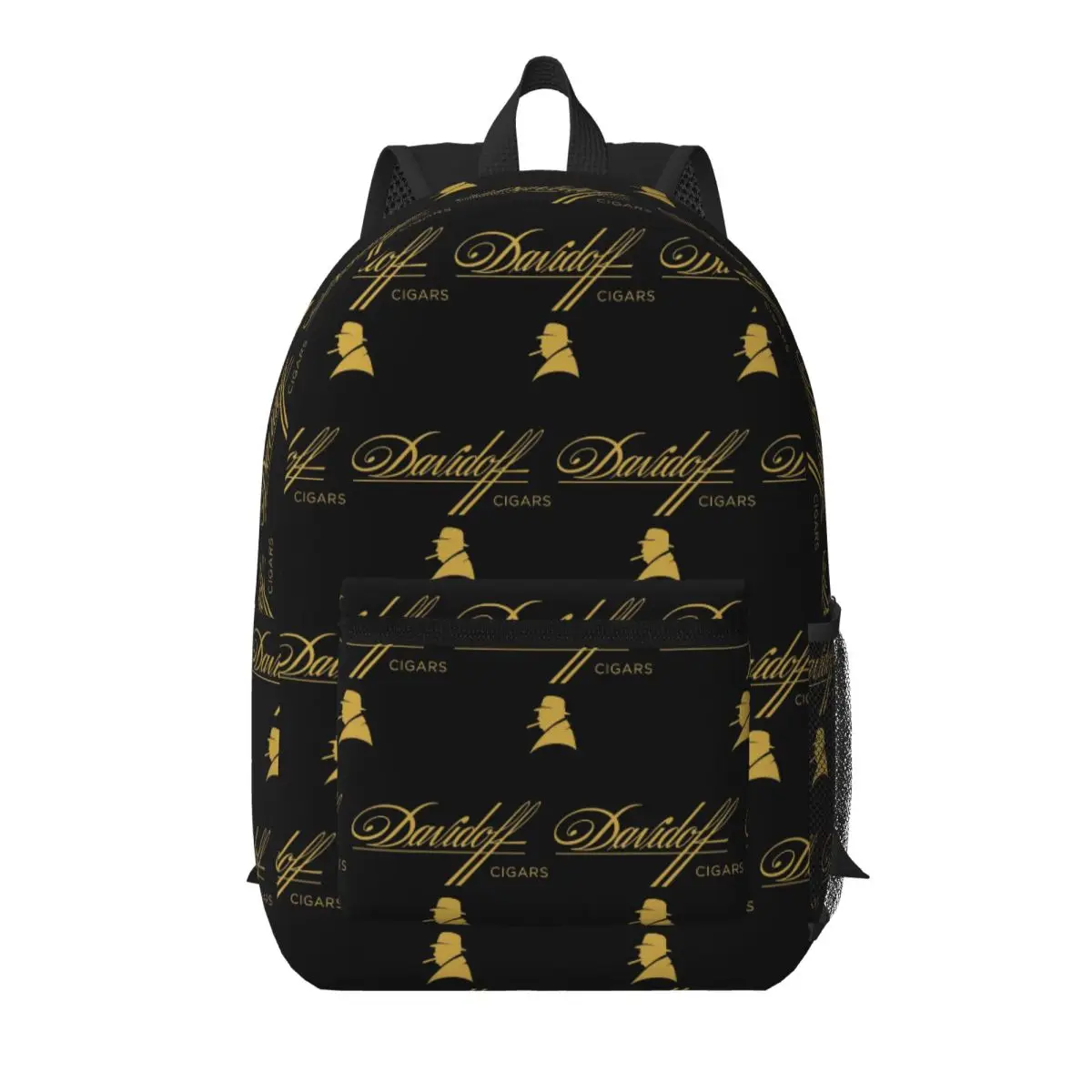 Mochila escolar negra para estudiantes Davidoff Cigars, mochila de viaje para senderismo, mochila para niños y niñas, bolsos de hombro