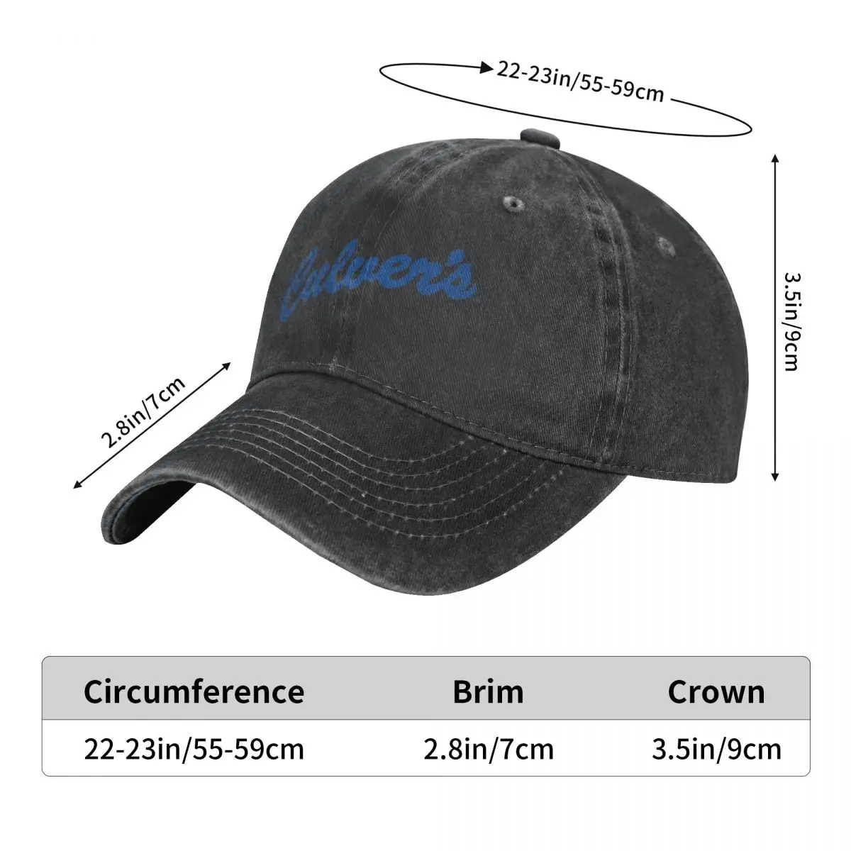 Culver's Frozenfood Restaurant Logo Baseball Caps Fashion Denim Hats Outdoor Adjustable Casquette Sports Baseball Cowboy Hat