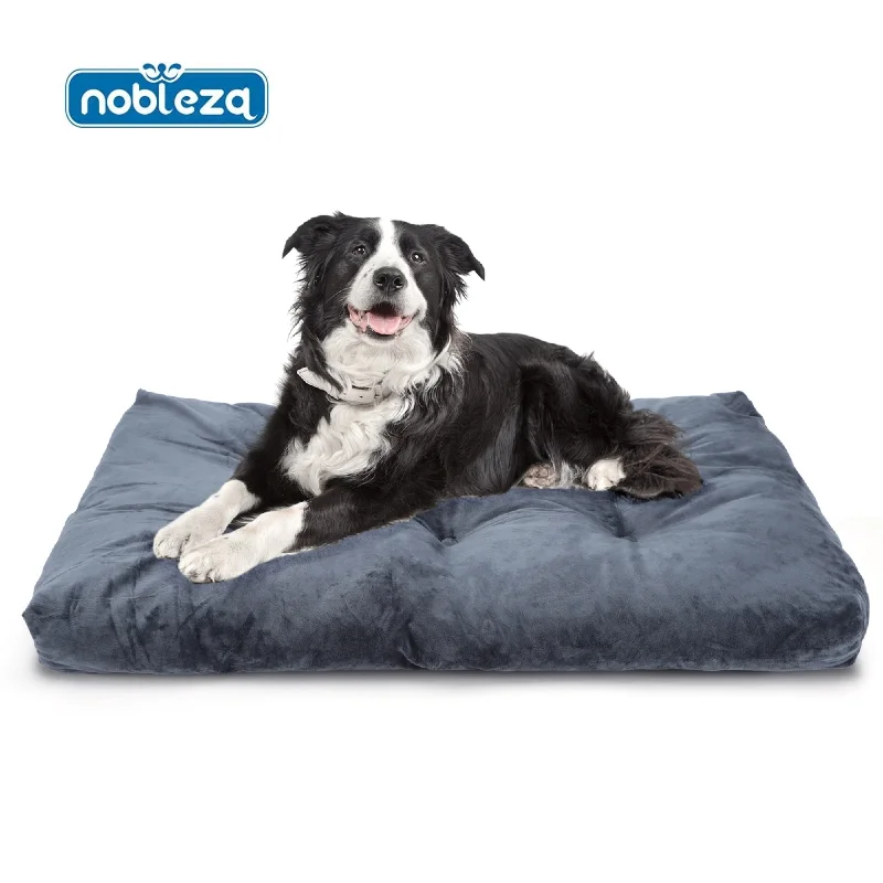Nobleza Cama Perros Medianos, Cama Perro Lavable, Cama Para Perros, Suave y Esponjoso,  Cama de Perro Antideslizante, Gris Oscuro