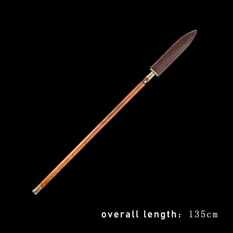 Chinese Spear Traditional Rosewood Handle Long Size Sword High Manganese Steel Blade No Sharp Swords